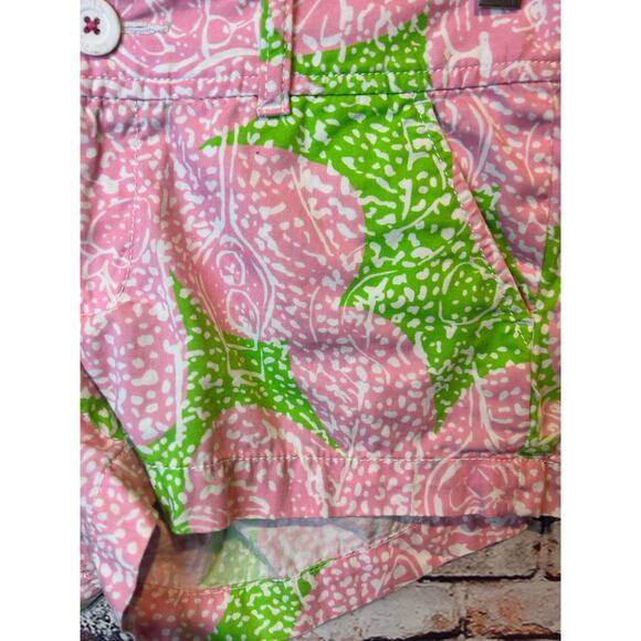 Liilly Pulitzer walsh short green pink cheat ya limeade women's size 00 - Picture 6 of 6